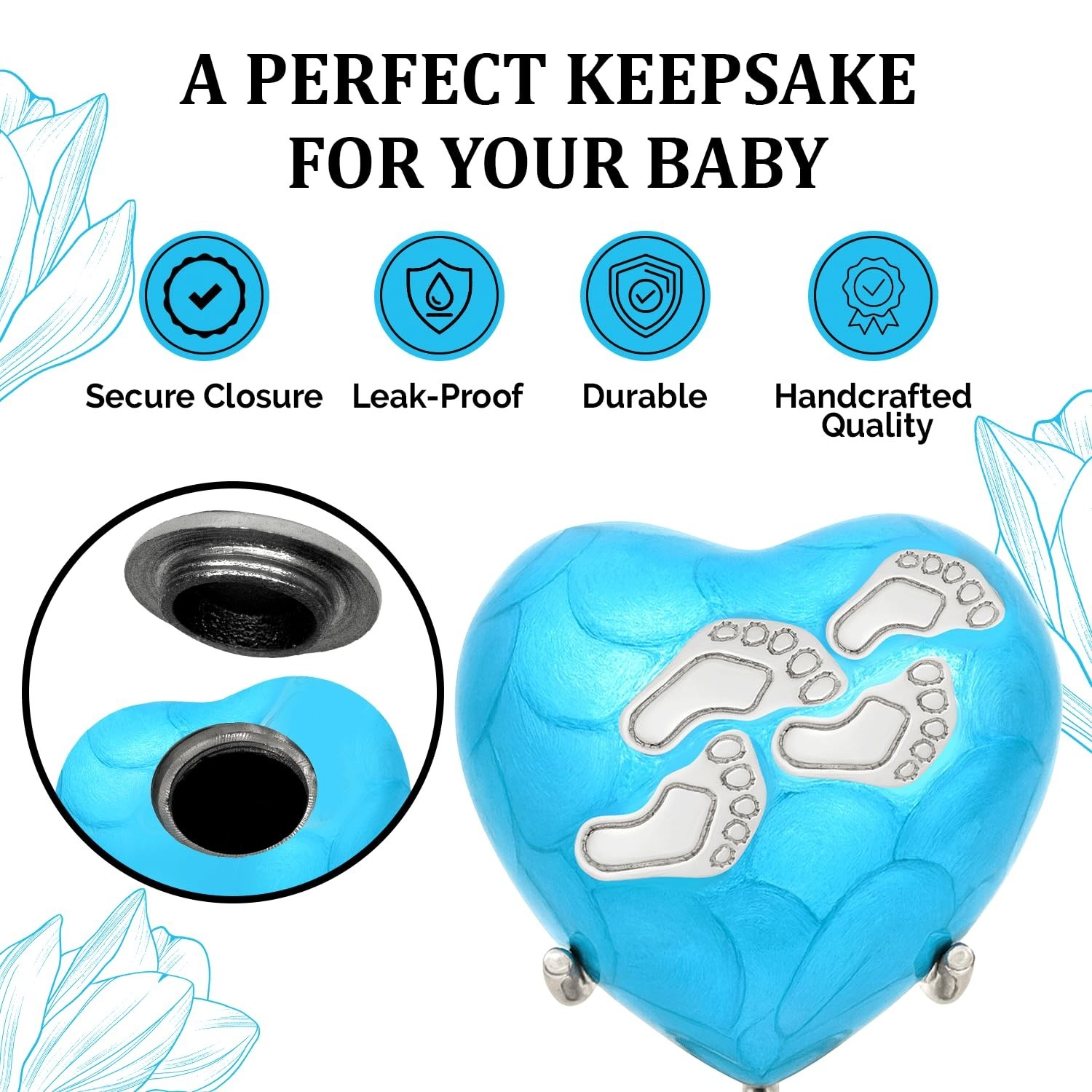 Baby Urns for Ashes Boy & Girl – Mini Urns for Baby Boy Ashes – Heart Shaped …