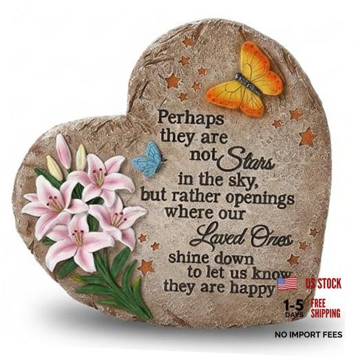 Memorial Garden Stone with Heartfelt Quote, 10 inch Garden Stepping Stones,
