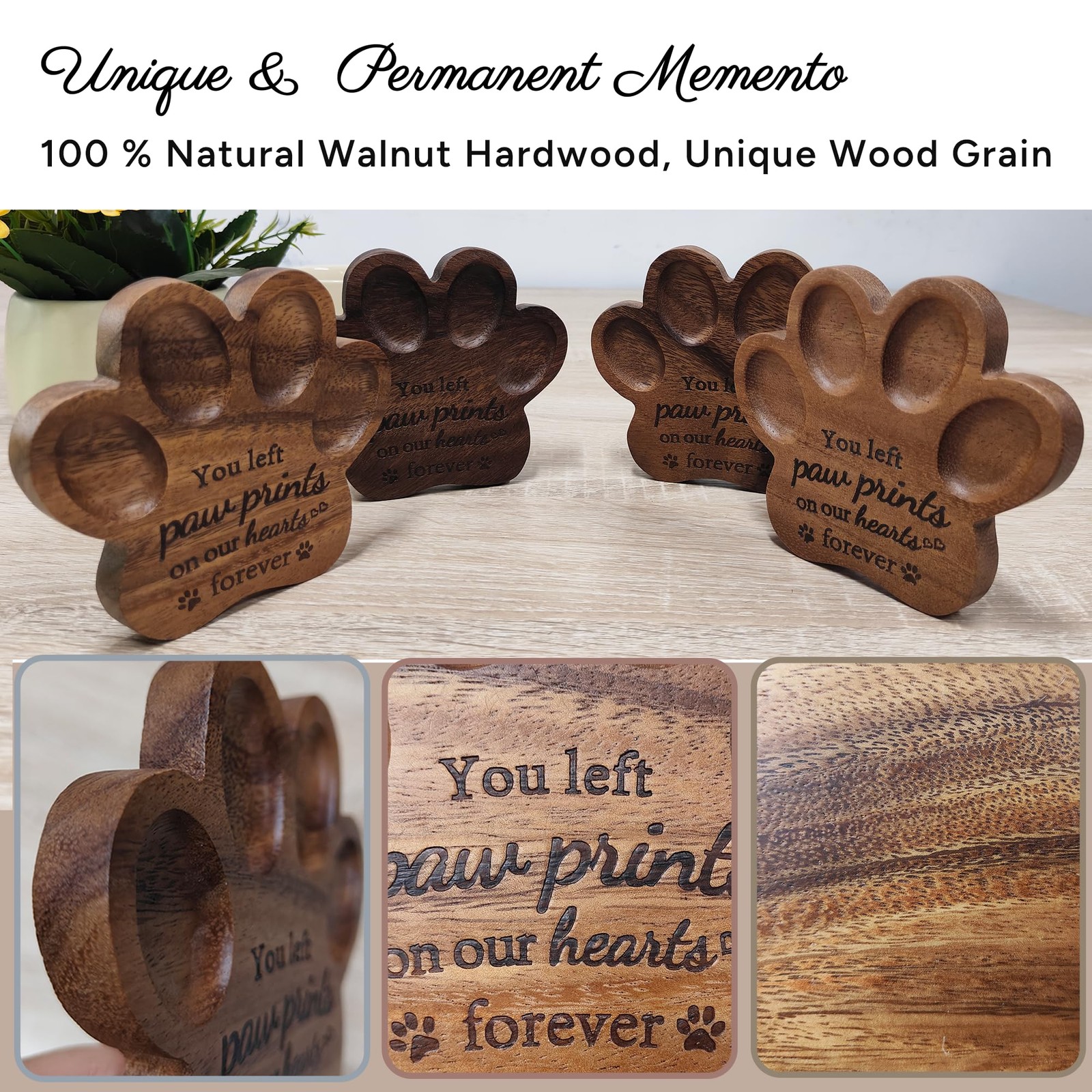Skittypurr Dog Memorial Gift Set,Paw Print Shape Ornament to Multi-Color