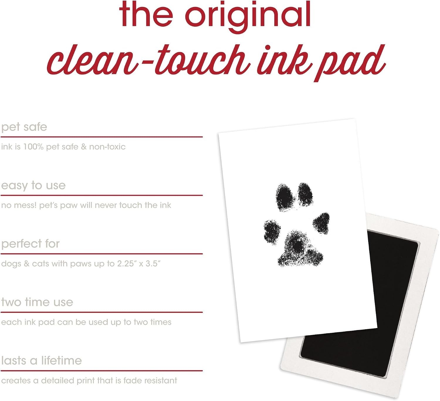 Mess-Free Pet Paw Impression Kit with Non-Toxic Ink Pad for Christmas