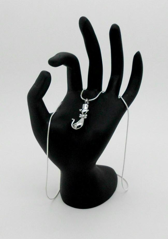 316L S/Steel Silver Cat Pet Keepsake Memorial Cremation Urn Pendant Jewellery