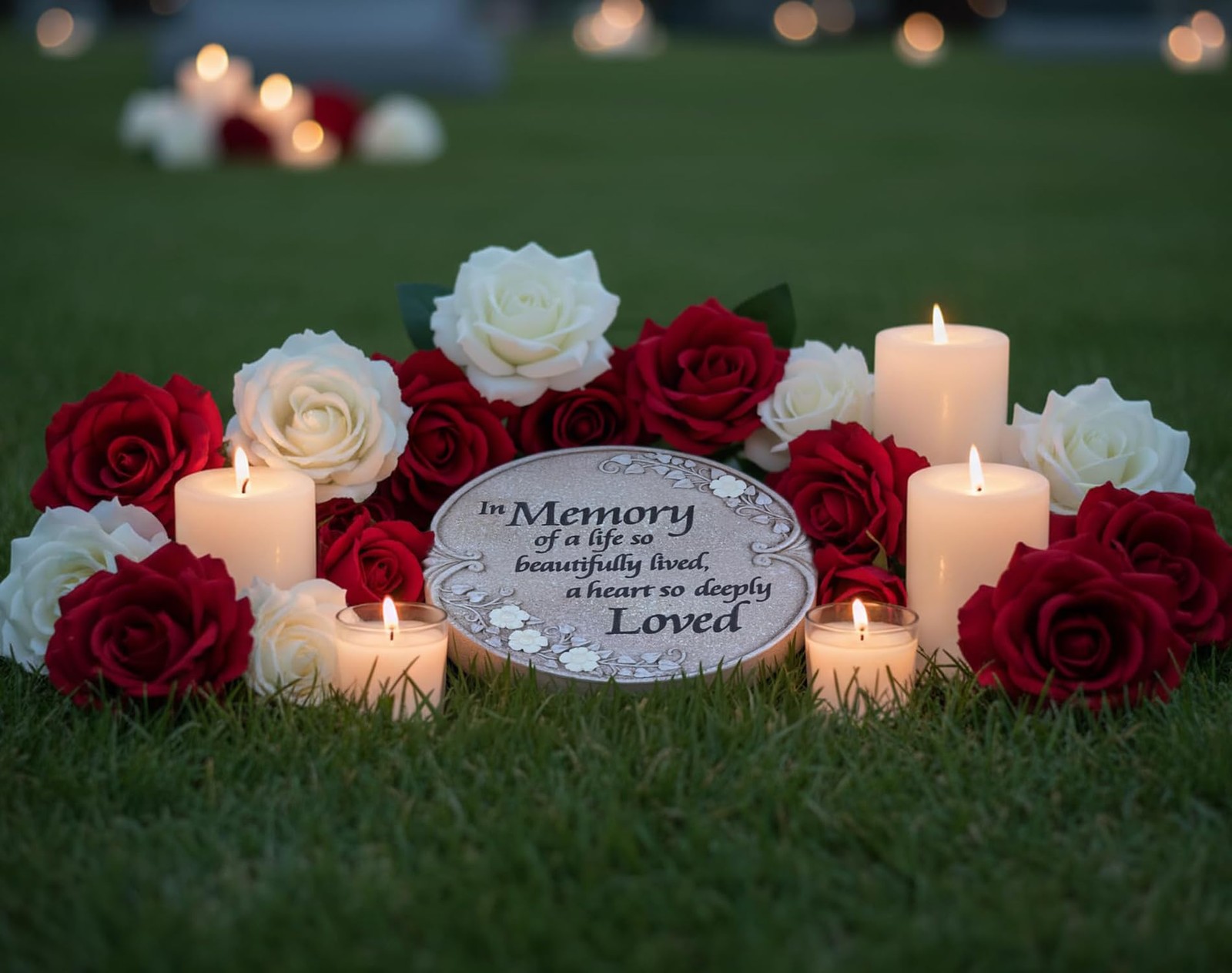 Luminous Memorial Stone – Memorial Stepping Stone – in Memory of Loved One Gi…