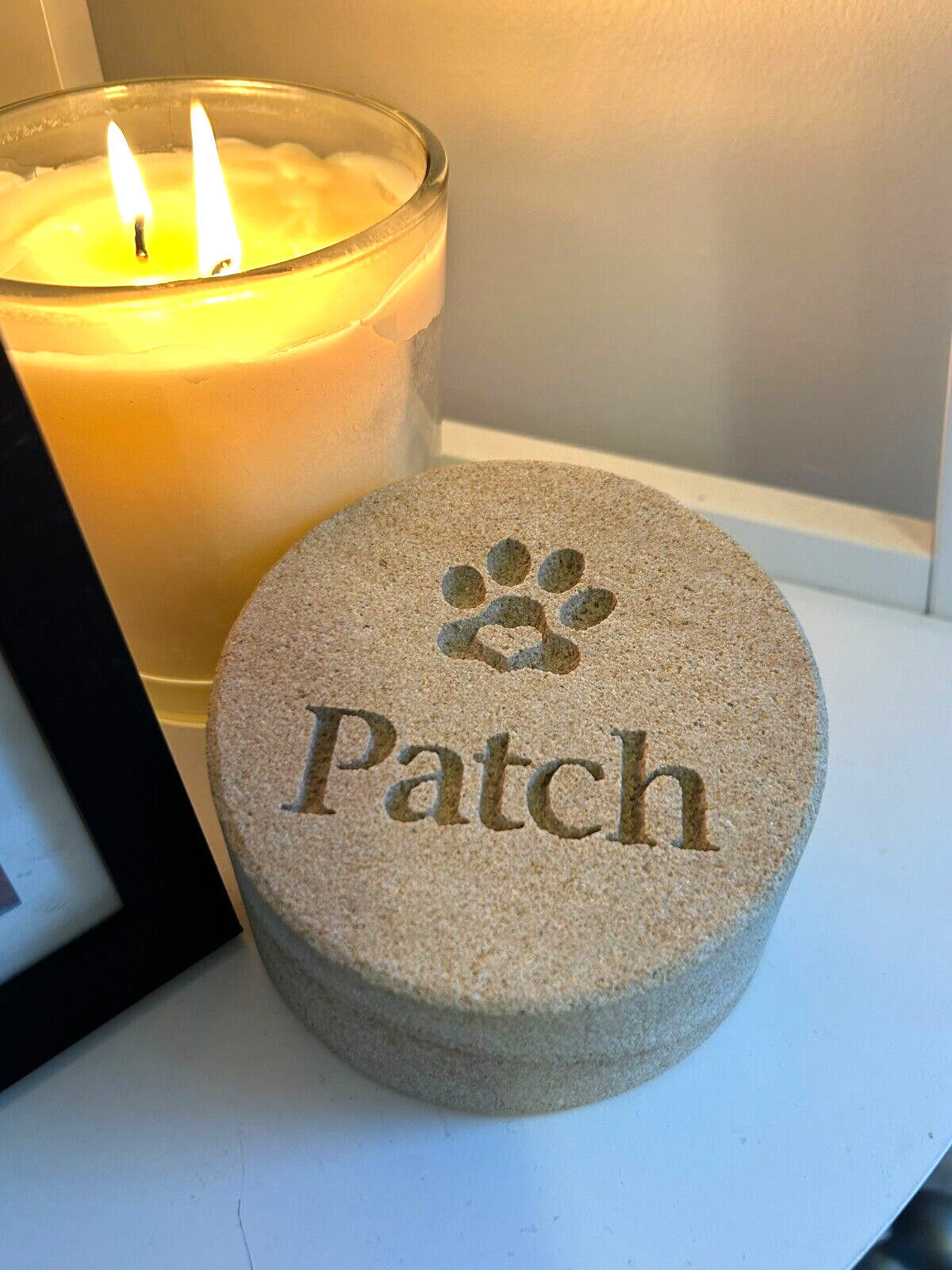 Memorial Keepsake for Pets Personalised Sand stone