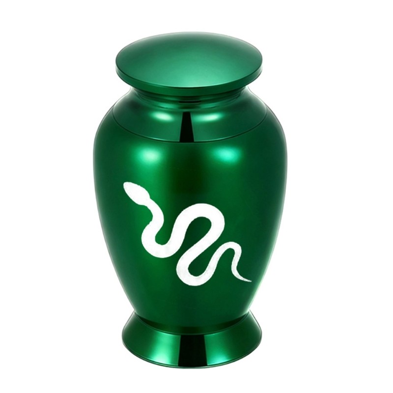 Snake Print Cremation Urn Waterproof Pet Ashes Preservations Box Easy Access Lid