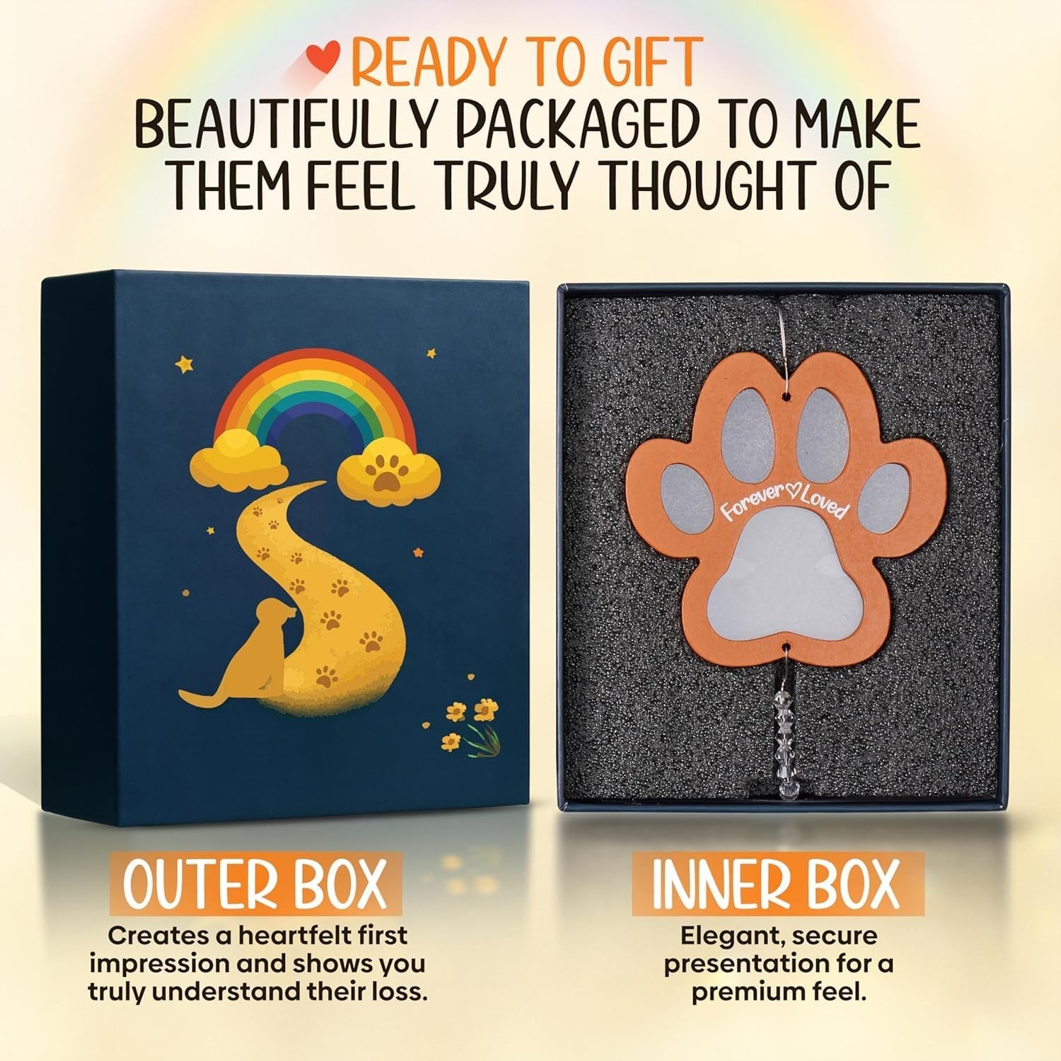 Personalized Brown Pet Memorial Gifts for Dogs – Rainbow Bridge Sympathy Hang…