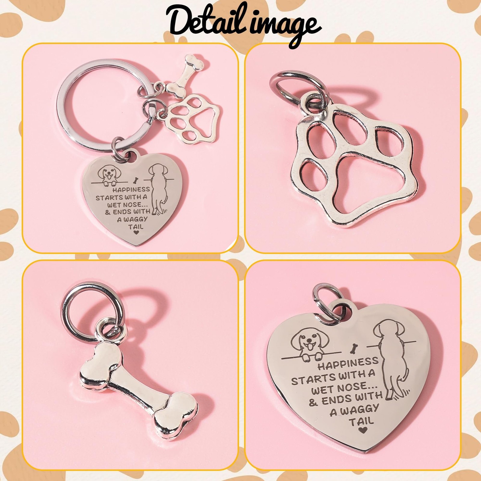 Dog Keyring for Pet Lovers – Cute Paw Charm Keychain, Pet Owner Gift, Memoria…