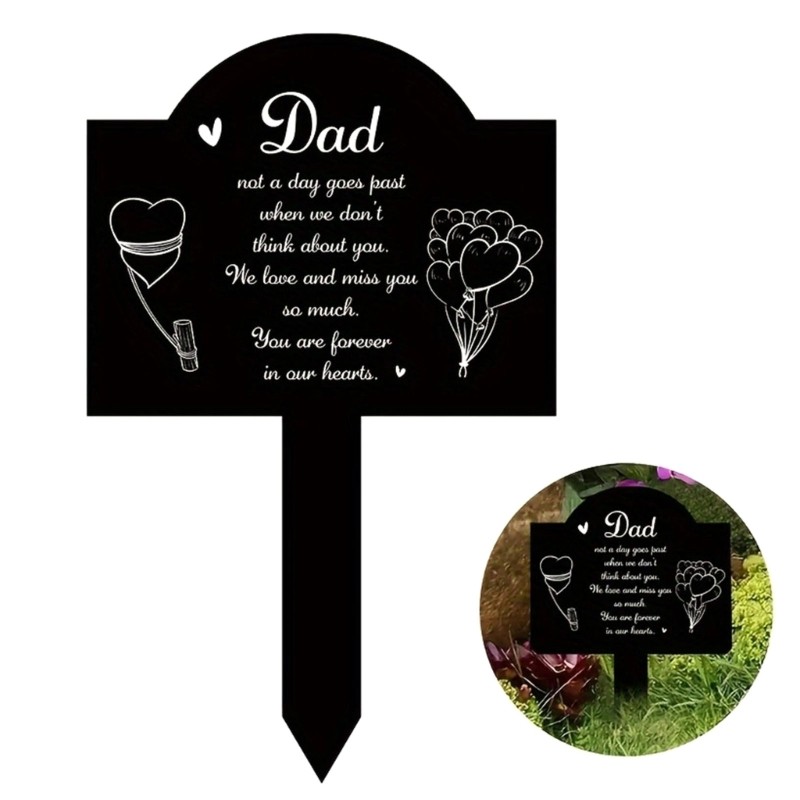 Acrylic Cemetery Memorial Grave Marker for Indoor or Outdoor Use Mom or Dad