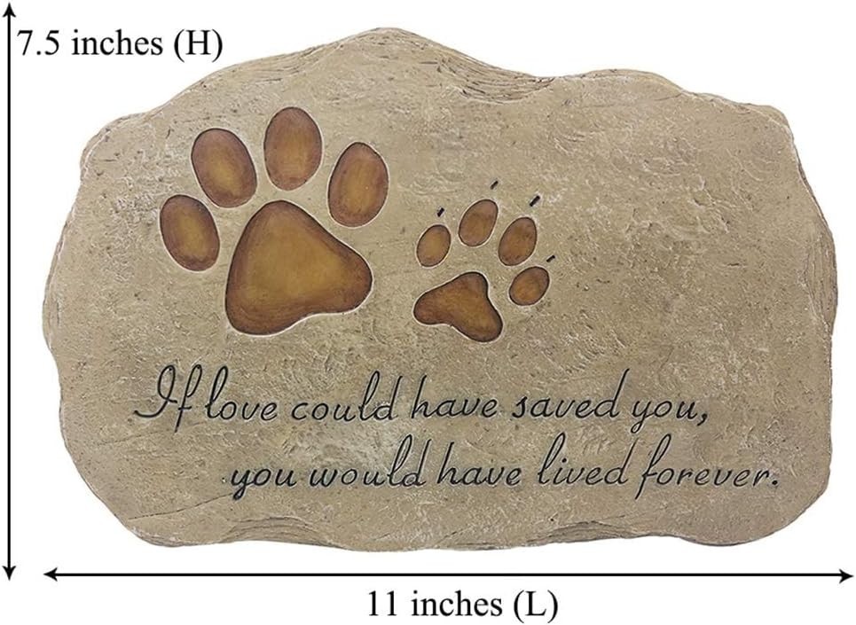 Pet Memorial Stone for Dog or Cat, Outdoor Garden Stone