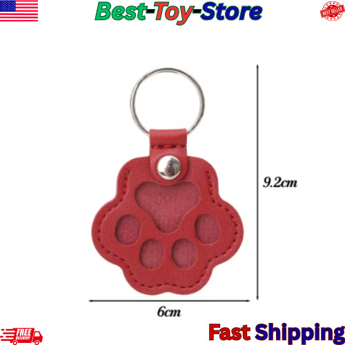 5PCs Pet hair keychain, Leather Paw Keychain with Hair Storage for Dog & Cat