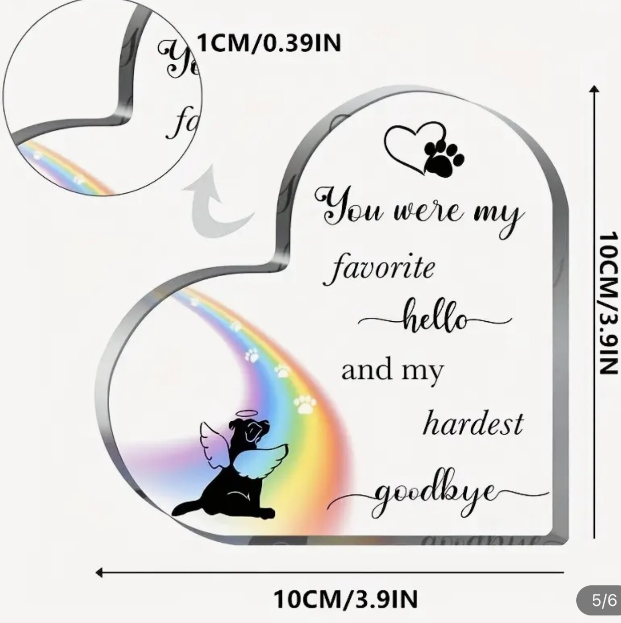 Pet Memorial Heart Remembrance and Bereavement Gift, 12 Variants For Pet Lovers
