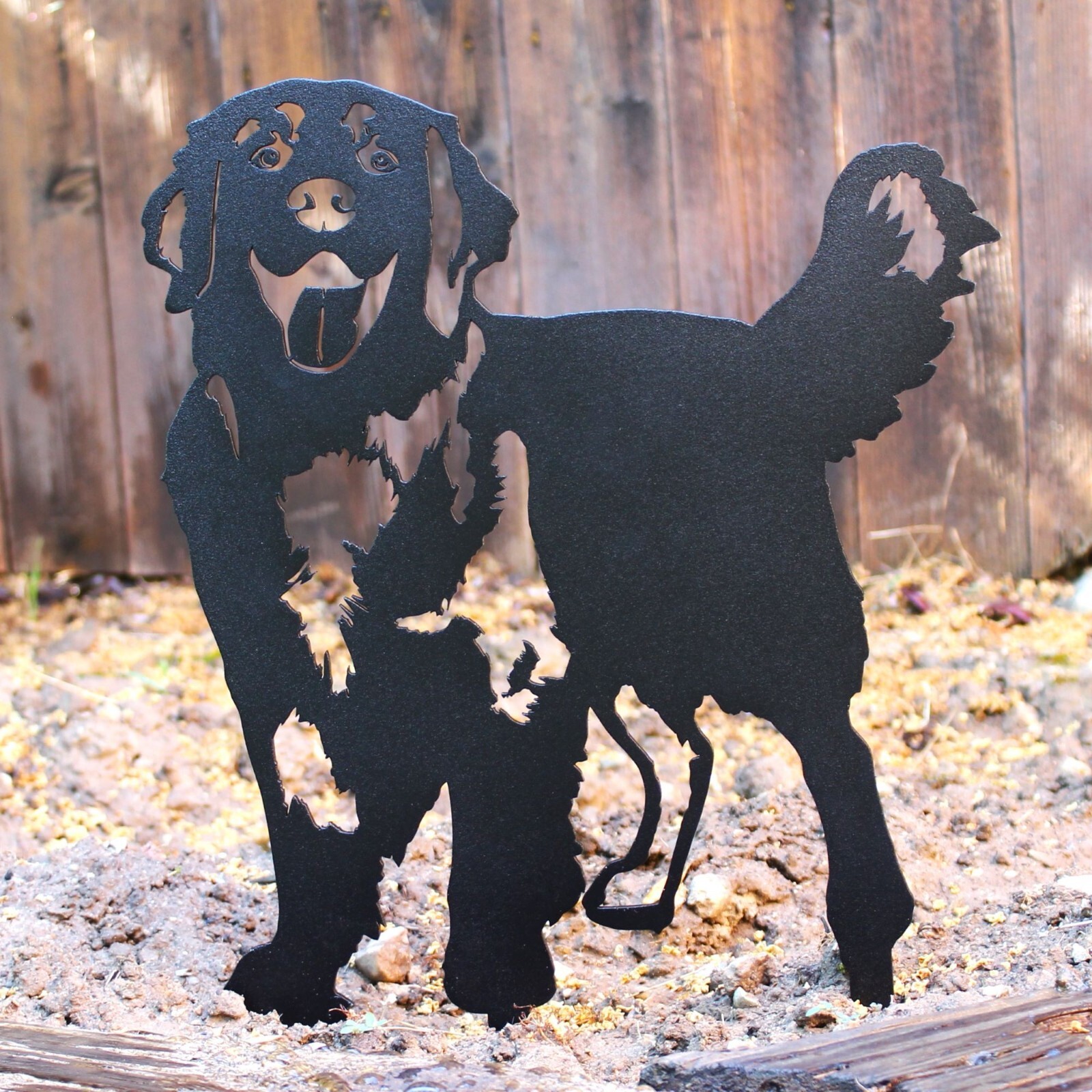Golden Retriever Standing Black Metal Dog Silhouette