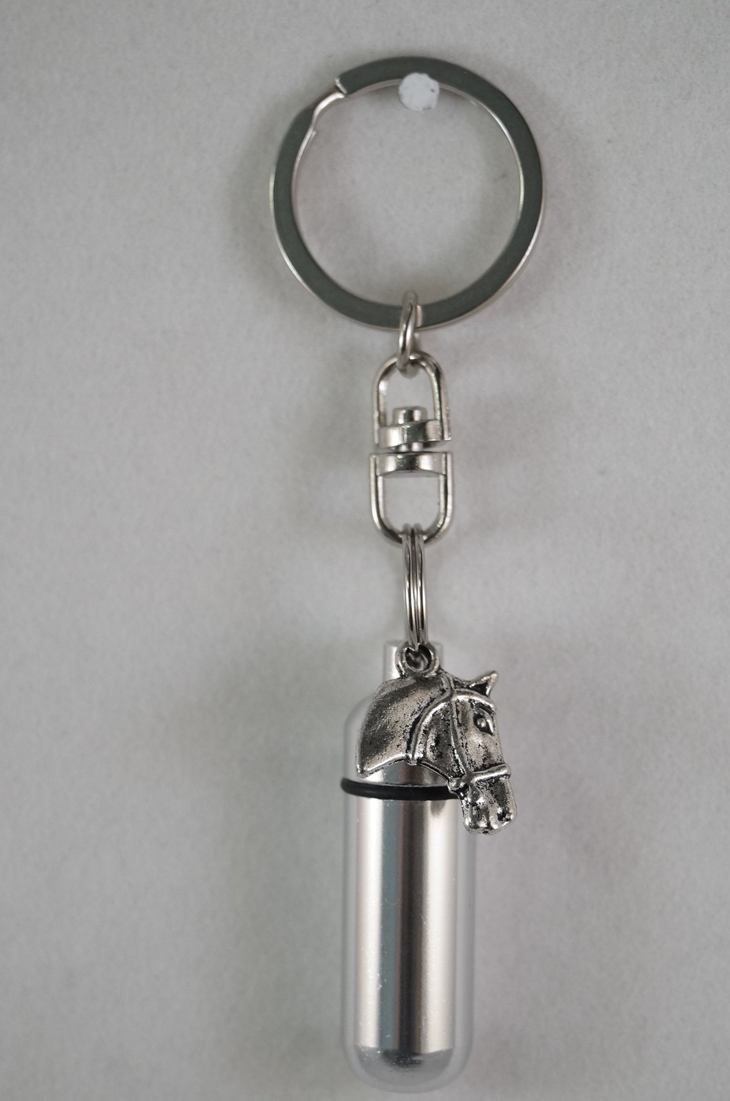 Polished Silver Cremation Urn Keepsake – Horse Head – on Swivel Stainless Ste…