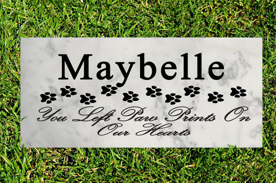 Personalized Marble Cat Memorial Stone CUSTOM Garden Grave Marker Paw Prints