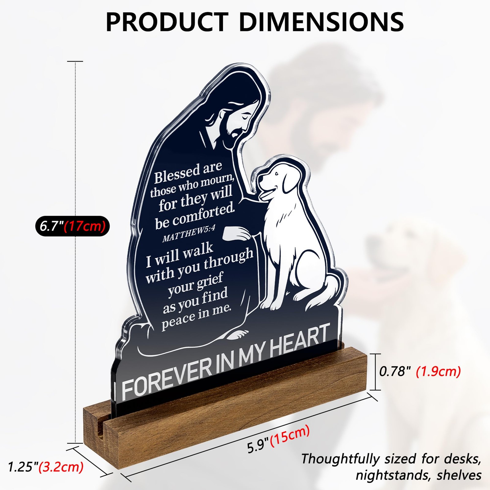 Christian Dog Memorial Gifts for Loss of Dog – Jesus Comforting Dog Sympathy …