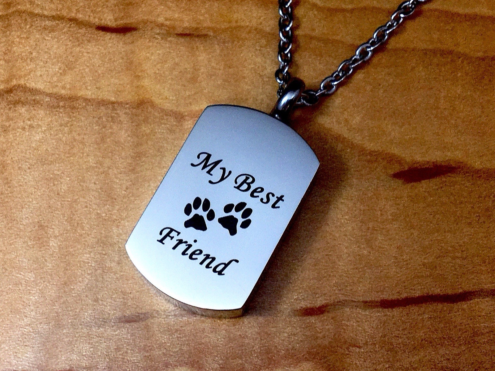My Best Friend Paws Cremation Urn Necklace for Ashes Dog Pet Cat Memorial Gift