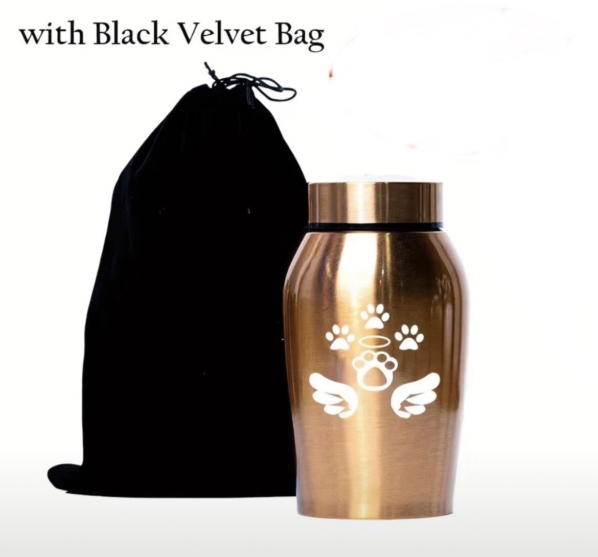 Red & Silver Paw Prints Pet Cremation Urn for Cats, Dog, any other loved one.