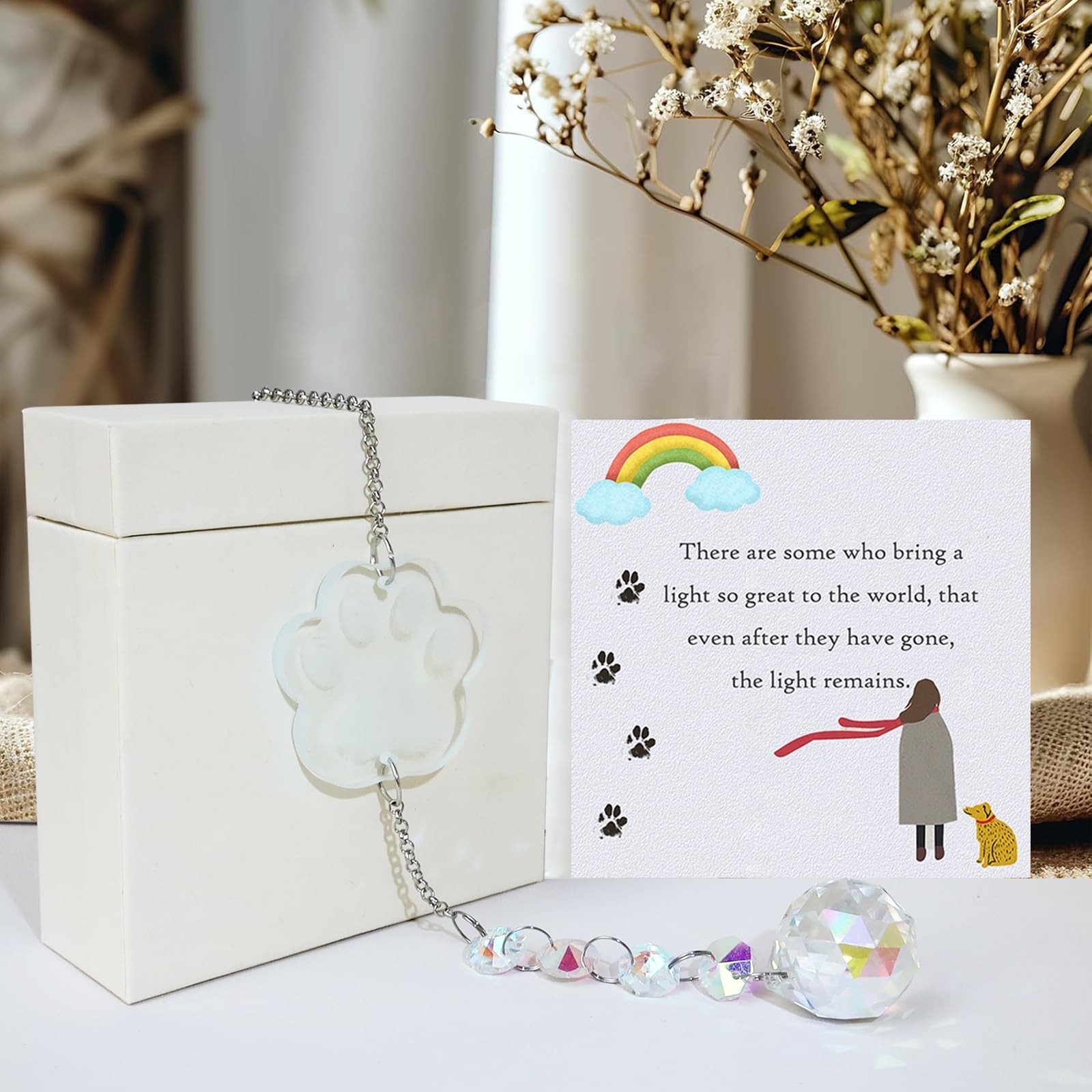 Dog Memorial Gifts for Loss of Dog, K9 Crystal Suncatcher Rainbow Maker Pet M…
