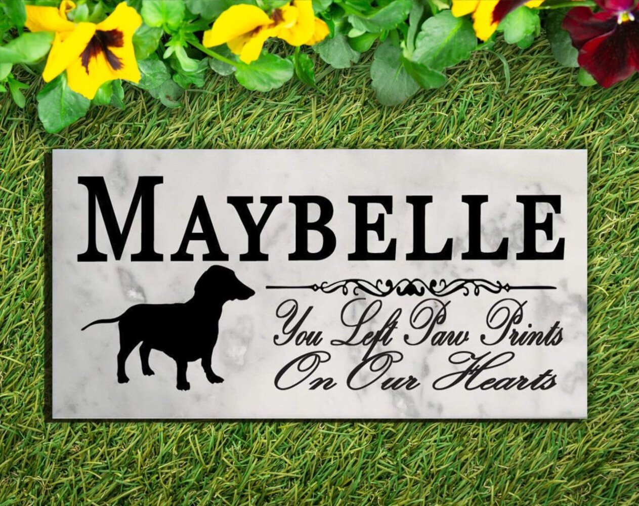 Dachshund Memorial Stone Personalized Dog Garden Rock Grave Marker Outdoor or In