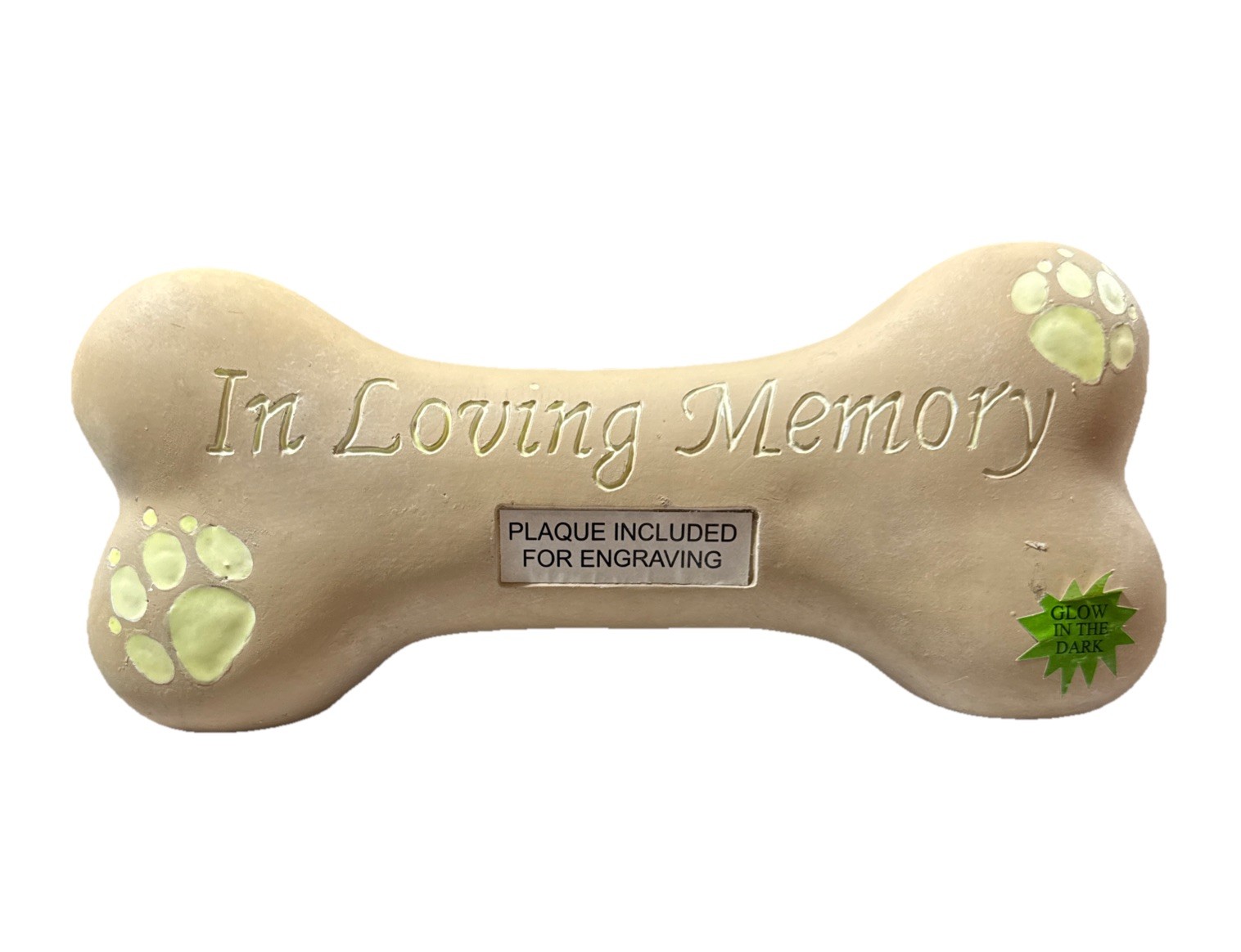 Dog Memorial Bone Pet Grave Marker Glows In The Dark Engraveable Memorial Gift