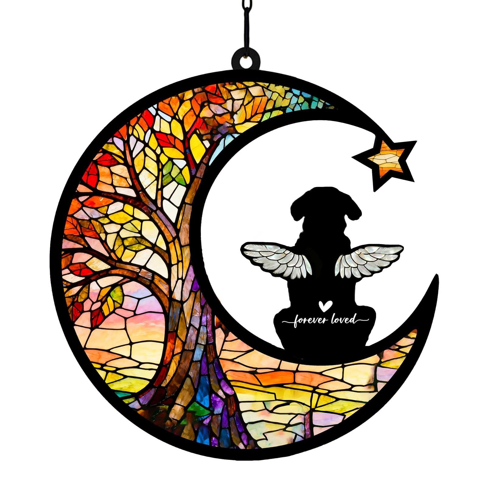Personalized Loss of Dog Sympathy Gift, Custom Dog Memorial Suncatcher, Dog M…