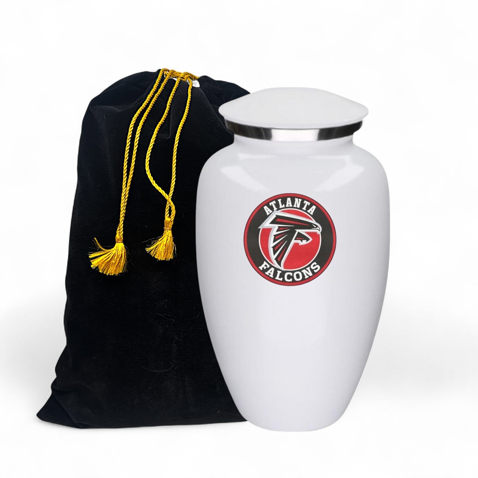 Atlanta Football Theme Large Aluminum Cremation Urn Adult Human Ashes w/Bag