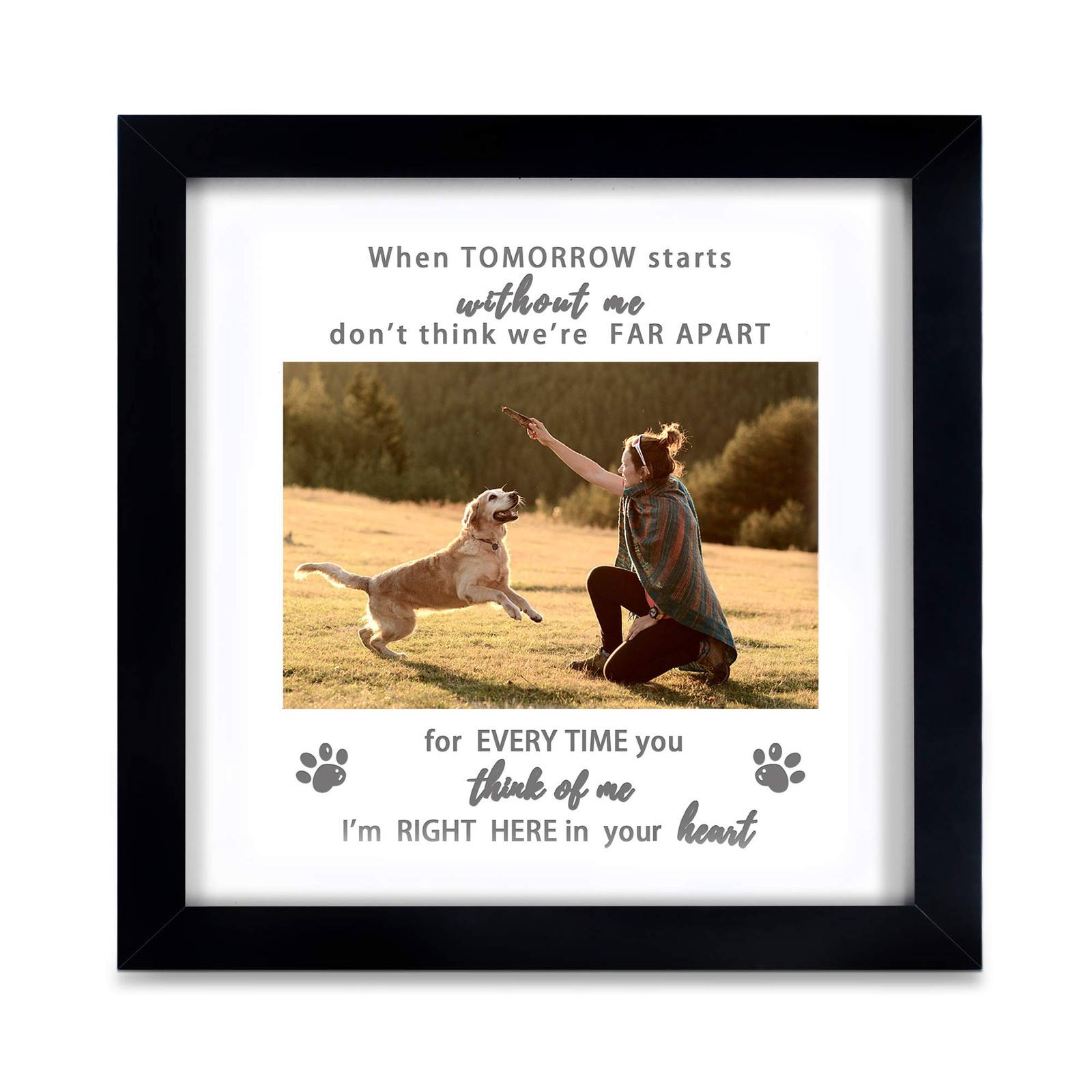 Memorial Picture Frame for Pet Loss Gift – Remembrance Frame for Dog or Cat w…