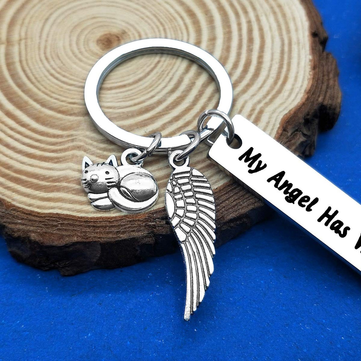 Dabihu Pet Memorial Gift Loss of Cat Keychain Sympathy Jewelry Has Whiskers K…