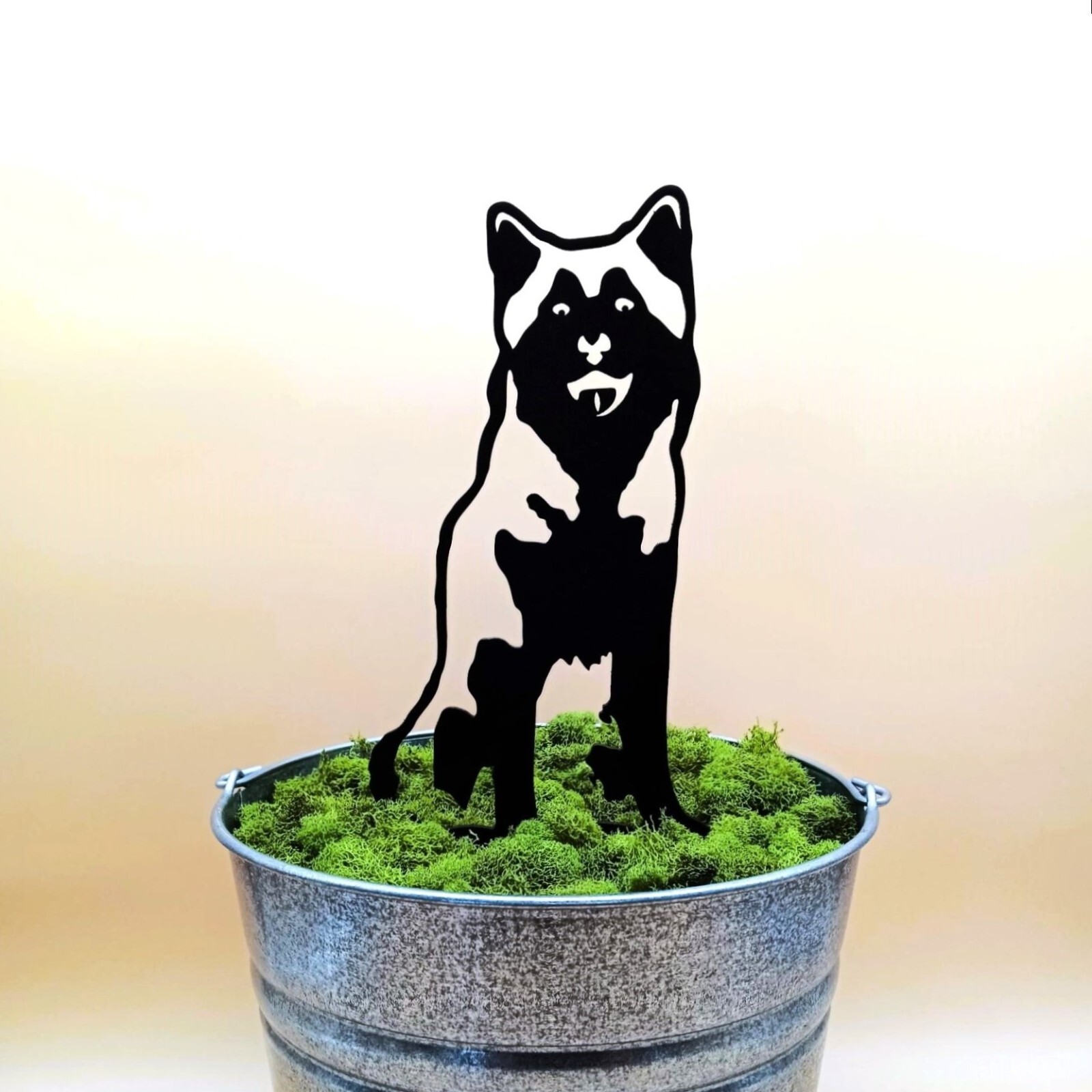 Alaskan Malamute Black Metal Dog Silhouette
