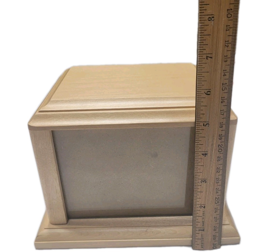 🆕️ Pet Memorial Urn for Ashes Handmade Natural Wood Keepsake Photo Box Small
