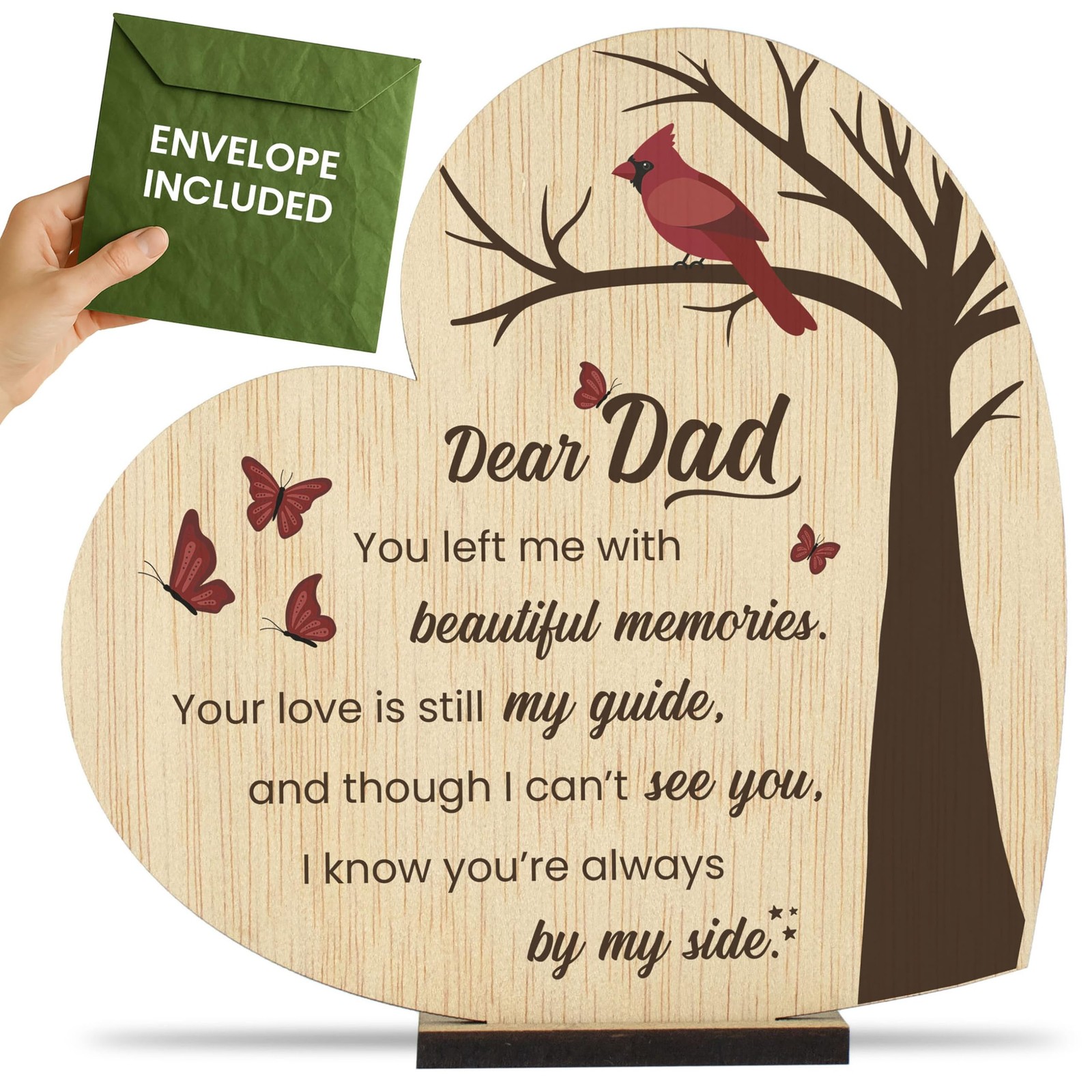 Memorial Plaque for Loss of Father Wooden Sympathy Sign in Loving Memory of D…