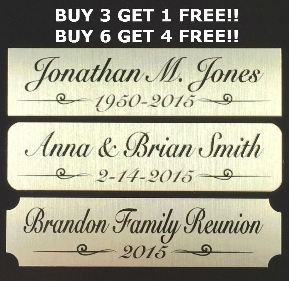 1×4 Custom Engraved Sublimation Aluminum Plate Picture Plaque Name Tag Trophy