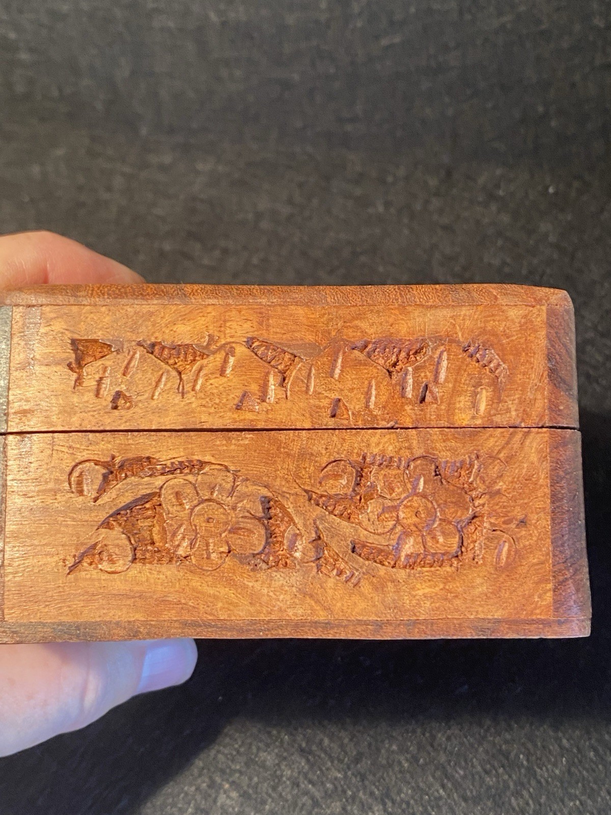Cremation Urn For Ashes Small Wooden Pet Memorial Keepsake Box Trinket Brass