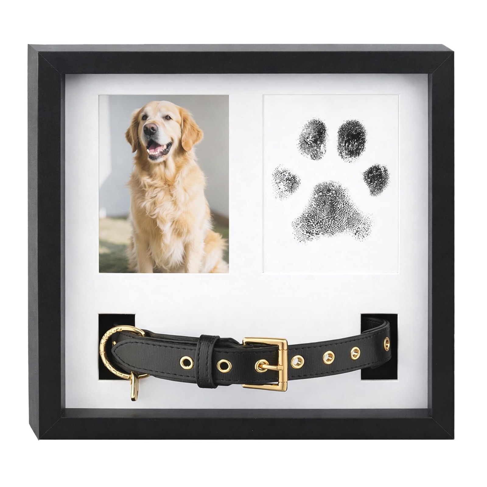 Dog Collar Memorial Frame, Paw Print Kit for Dogs, Memorial Gifts for Loss of…