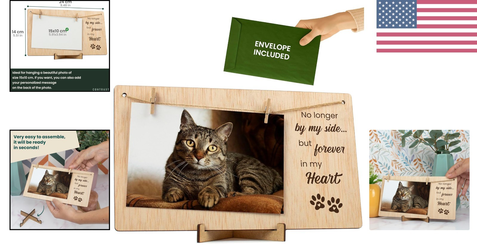 Lasting Tribute Pet Memorial Picture Frame – Rustic 4×6 Photo Holder