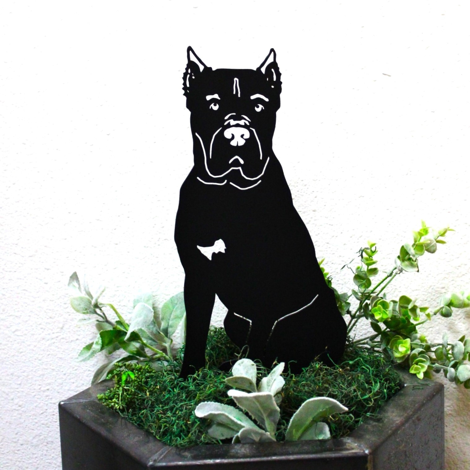 Cane Corso Black Metal Dog Silhouette