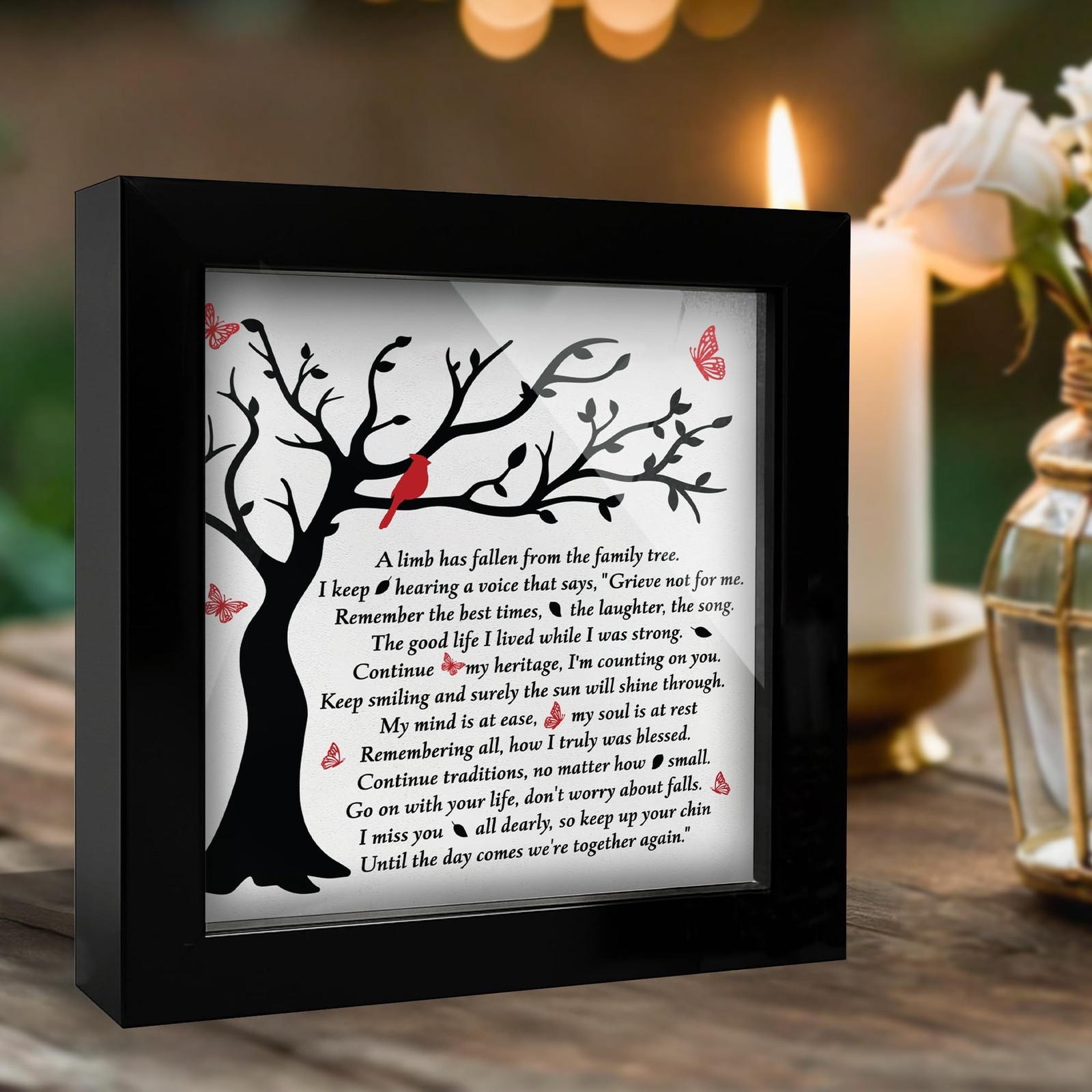 6.3” Sympathy Gifts Loss of Loved One with Poem Memorial Frame Cardinal A Li…