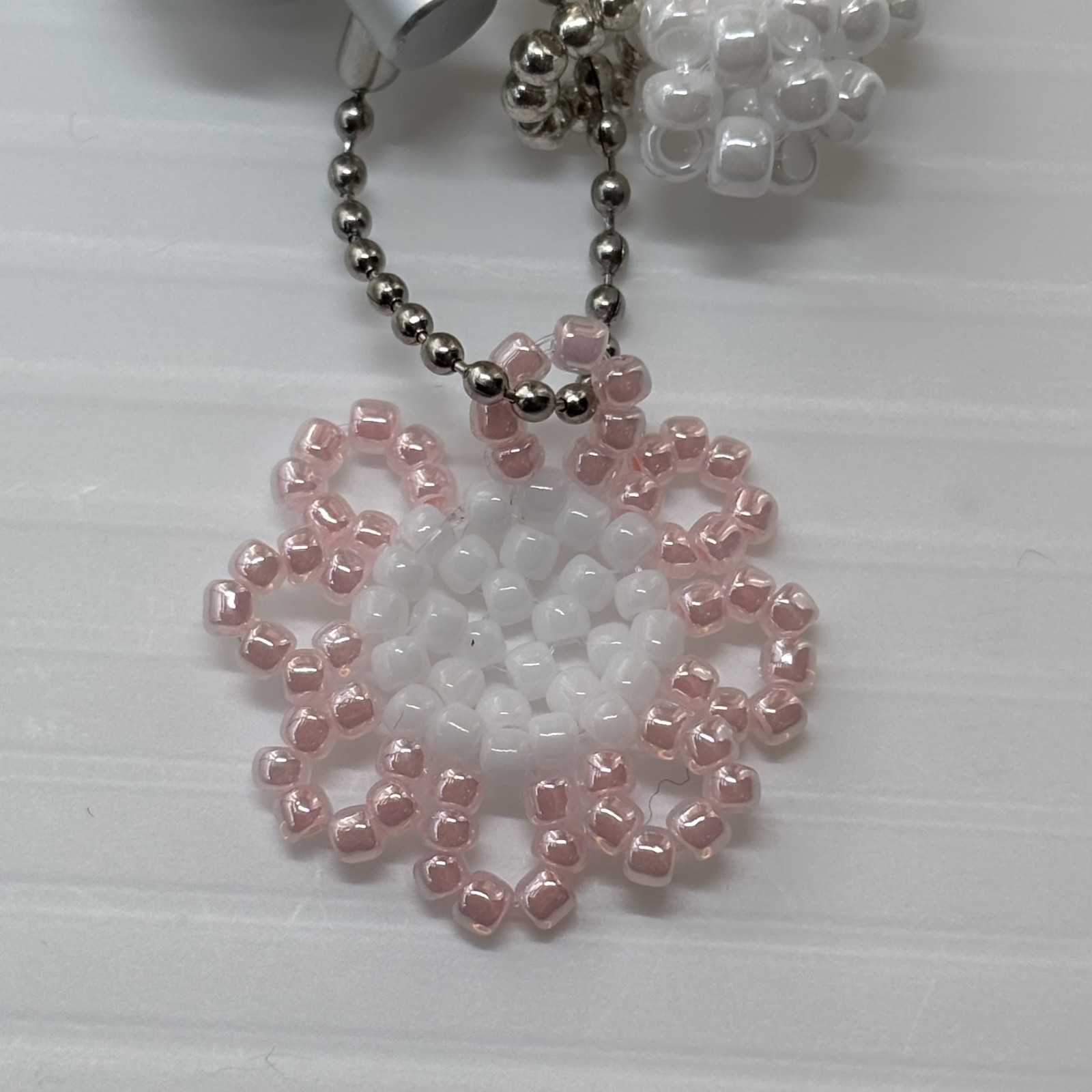 Cremation Ashes Keychain – Cremation Keepsake(pink flowers and white heart)