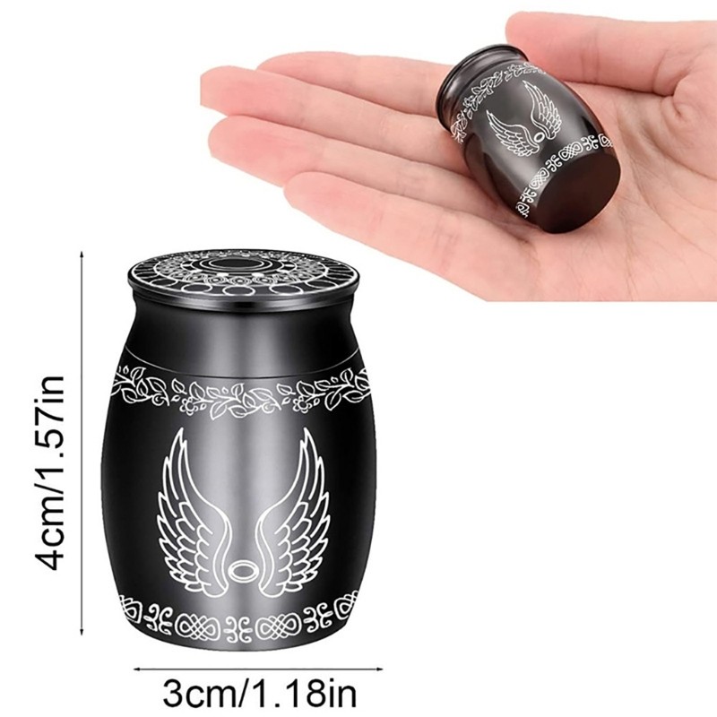 Angelic Wing Dog Urn Jar Small Pet Cremation Urns Container Memorial Ashes
