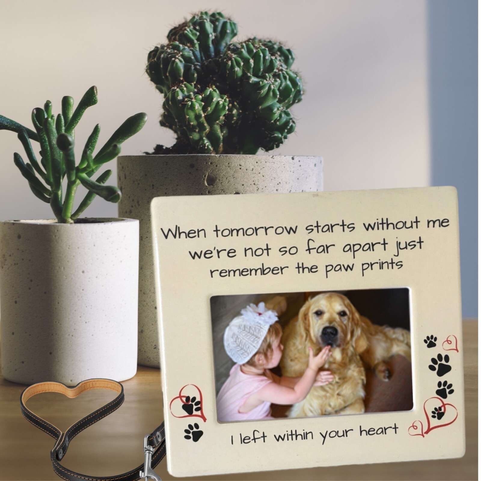 Pet Memorial Photo Frame – When Tomorrow Starts Without Me Sentiment #2379