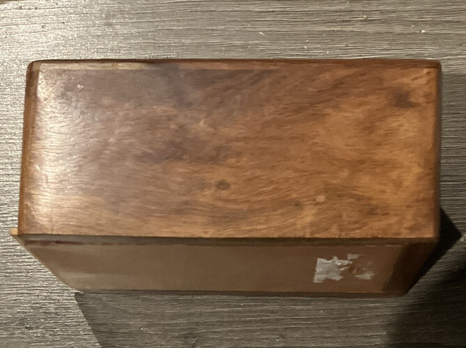 Carved Wood Box for Memorial Keepsake Cremation Ashes of Small Cat or Dog 6”x4”