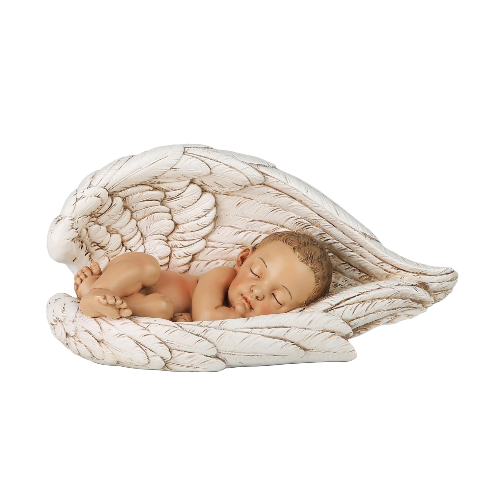 Sleeping Baby in Angel Wings Statue, 7inch Long Guardian Angel Wings Baby Cat…