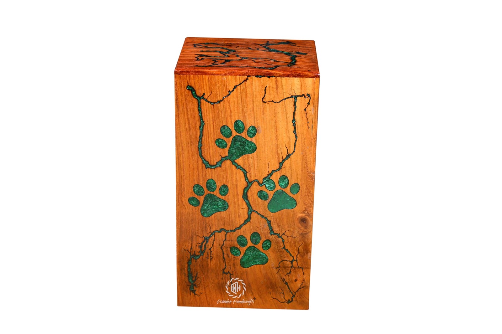 WCH Wood Pet Urns for Dog/Cat Ashes – Small 20 Cu/in Resin Decorative Urn for