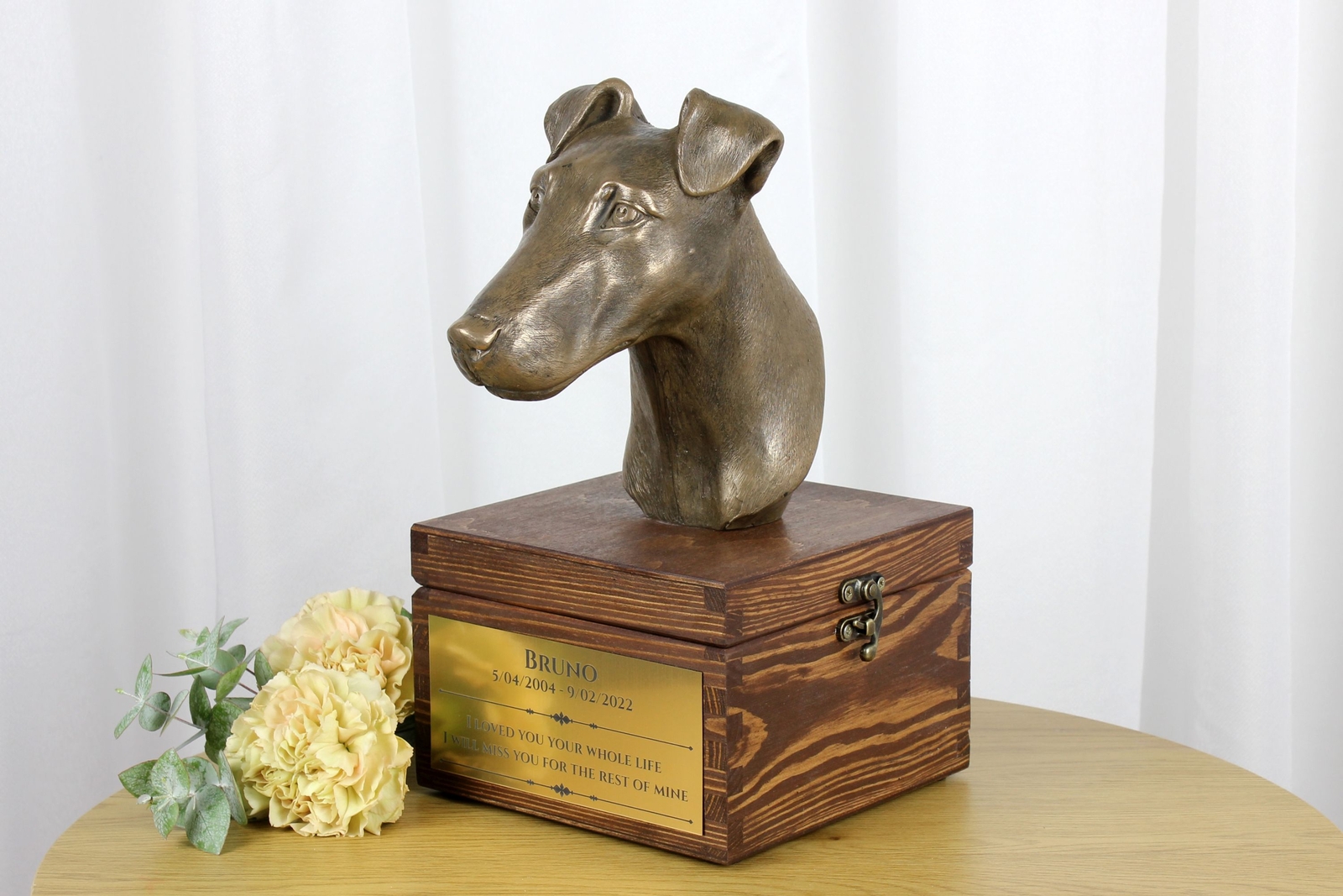 Fox Terrier Smooth Hair Brown Urn Art Dog