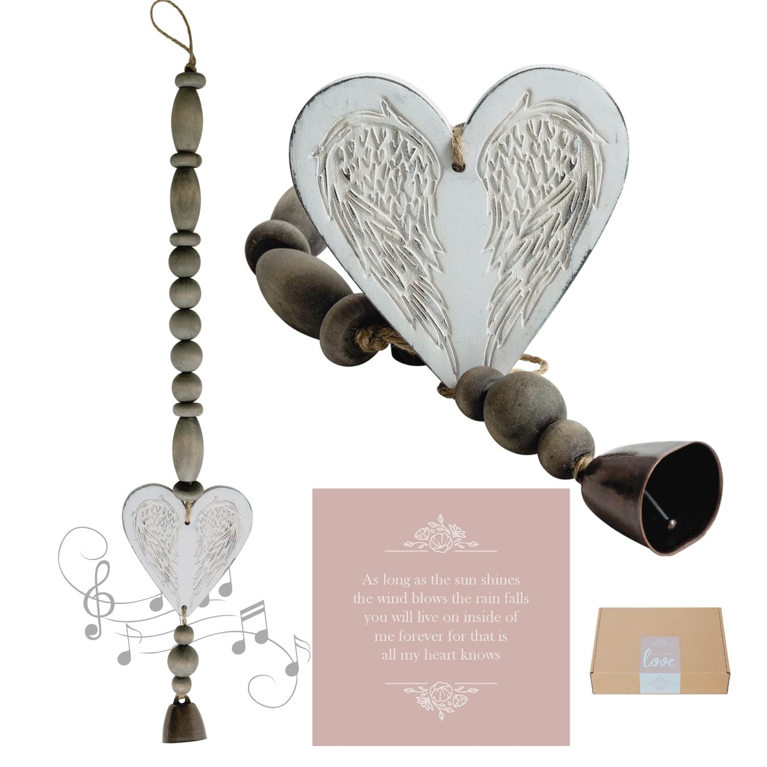 Sympathy Wind Chime – Modern White Memorial Gift for Loss of Mom, Dad, Husban…