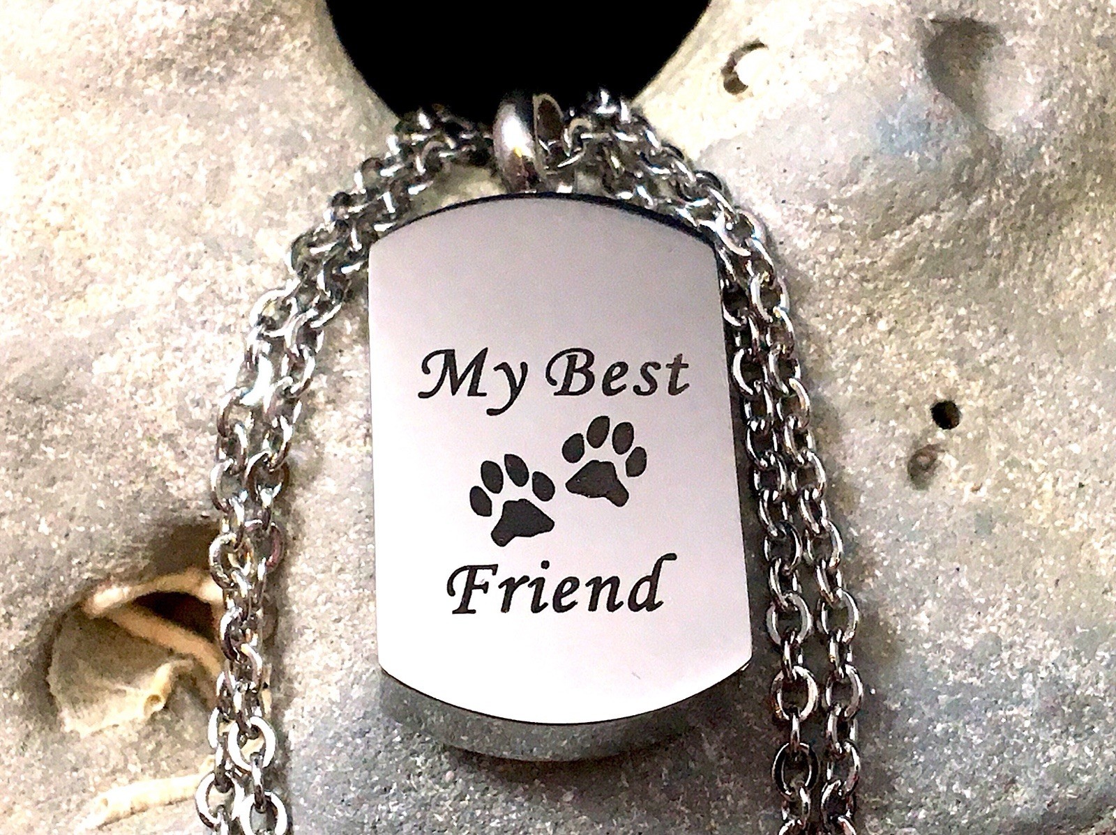 My Best Friend Paws Cremation Urn Necklace for Ashes Dog Pet Cat Memorial Gift
