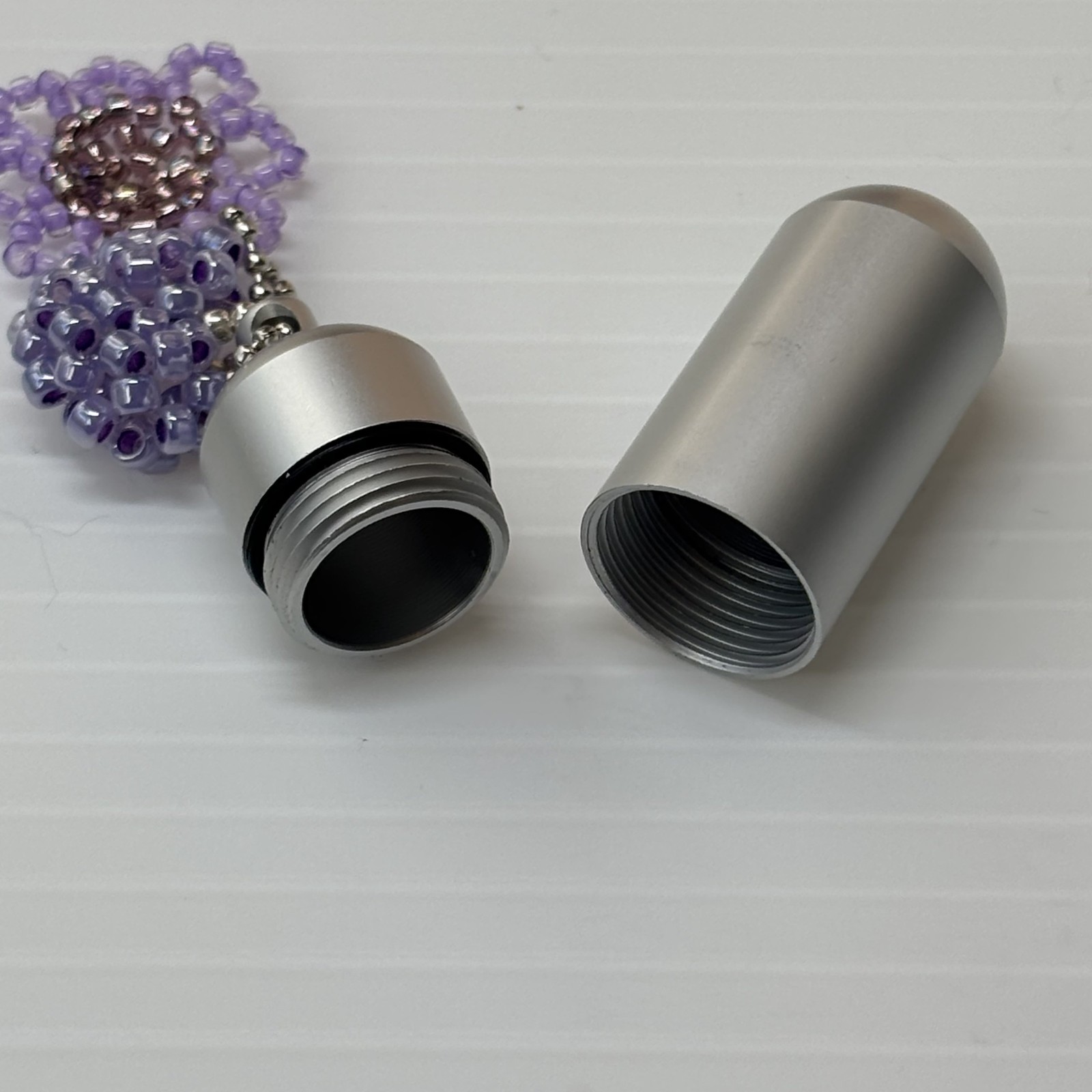 Cremation Ashes Keychain – Cremation Keepsake(purple flowers and heart)