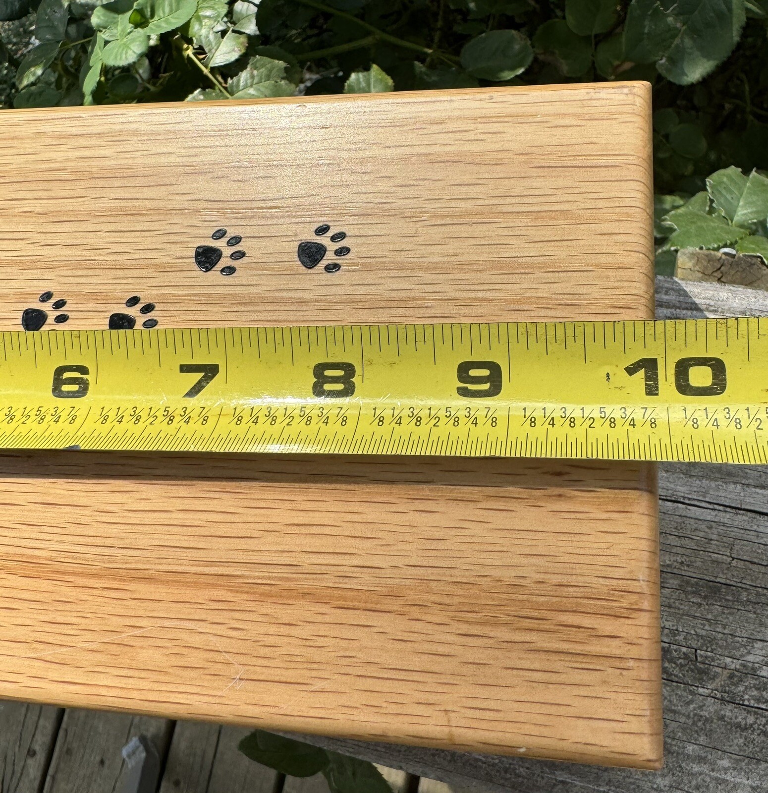 Lg Pet Cremation Urn Inlay Paw Print Wood Box Cat Dog Ashes Memorial Chest 10”