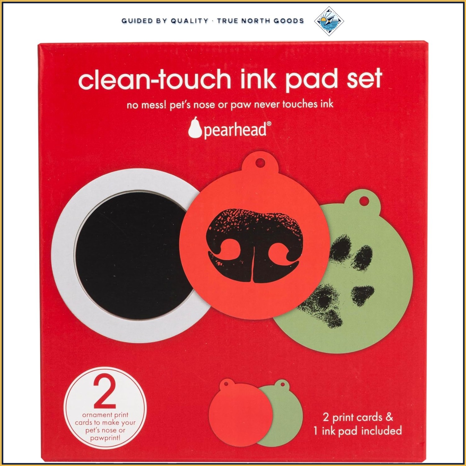 Mess-Free Pet Paw Impression Kit with Non-Toxic Ink Pad for Christmas