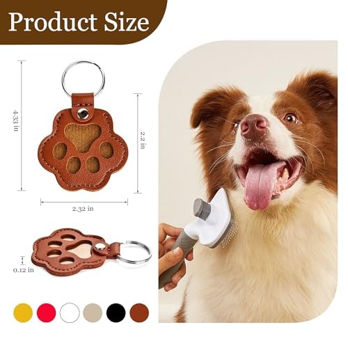 Pet Fur Keepsake Keychain for Dog Cat, Paw Paw Print Hair Keychain, 3 Pcs a