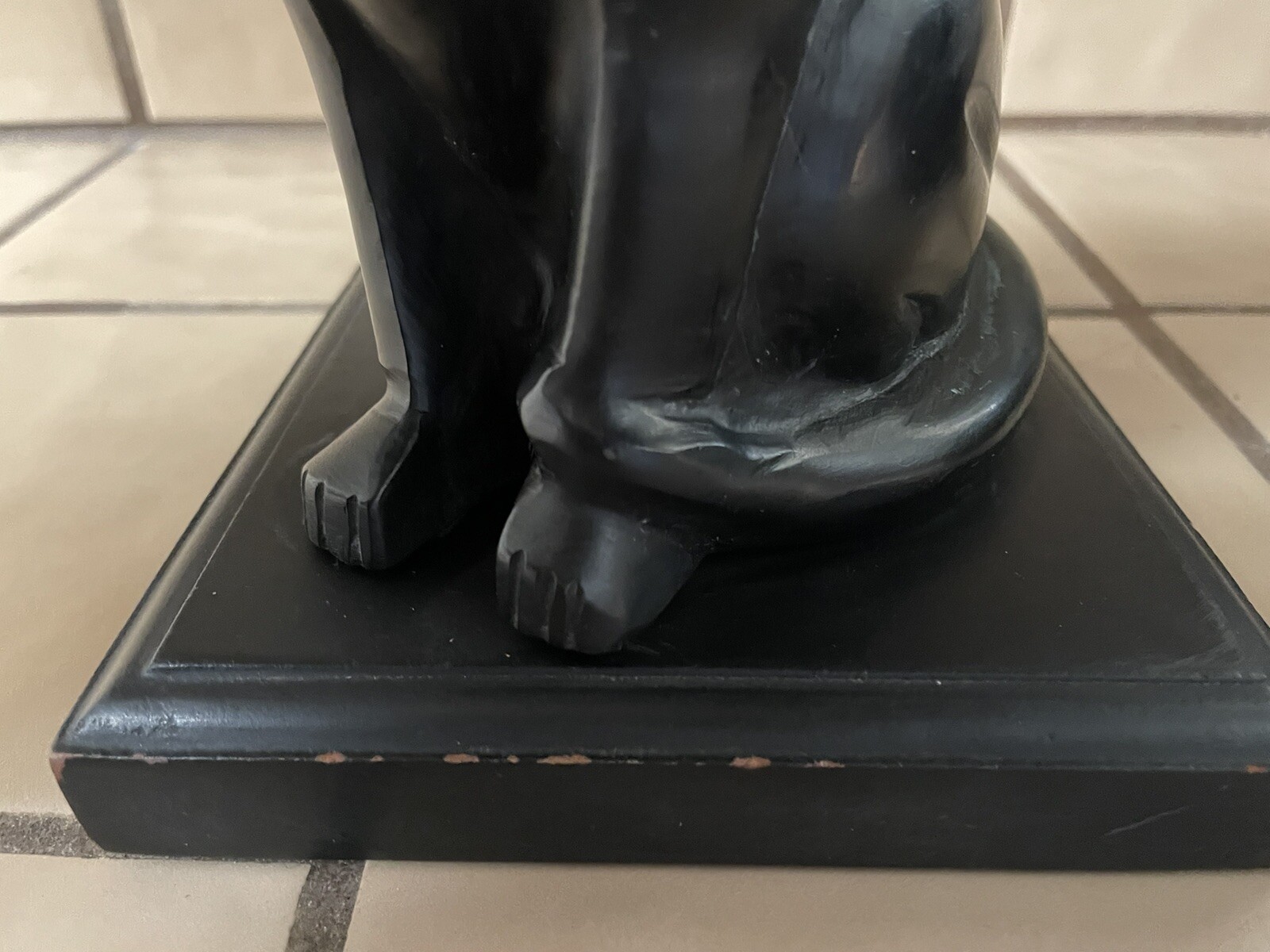 CAST IRON KITTY CAT FIGURINE MEMORIAL IN LOVING MEMORY STATUE W/ STAND